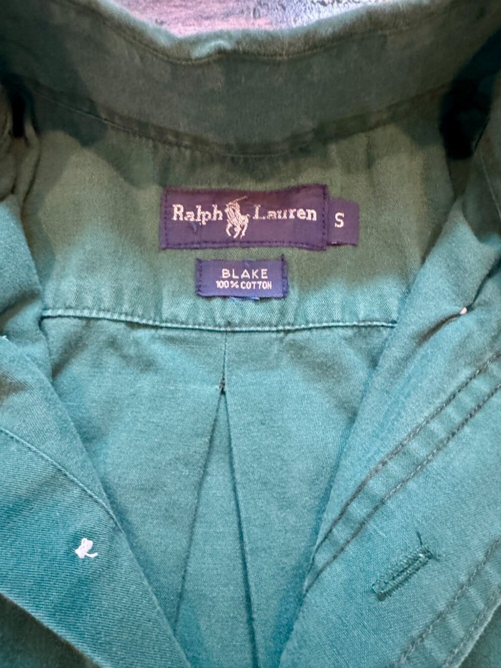 Vintage Polo Ralph Lauren Blake Shirt Small Green Red Pony Button Down EUC - Picture 6 of 11